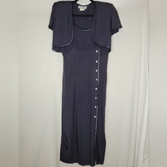 Just Choon California Vintage 2 Piece Sleeveless Dress Cropped Jacket - Size 7 - Picture 1 of 10